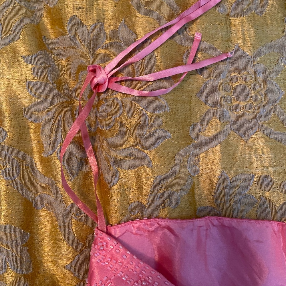 Vintage Alfred Young Pink Peach Beaded Strapless Gown - Picture 5 of 5